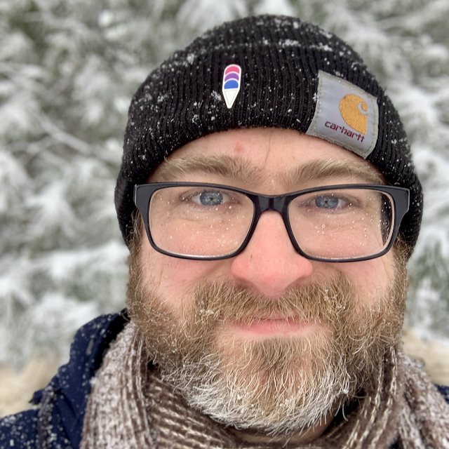 Timothy Rezendes, a selfie in the snow.
